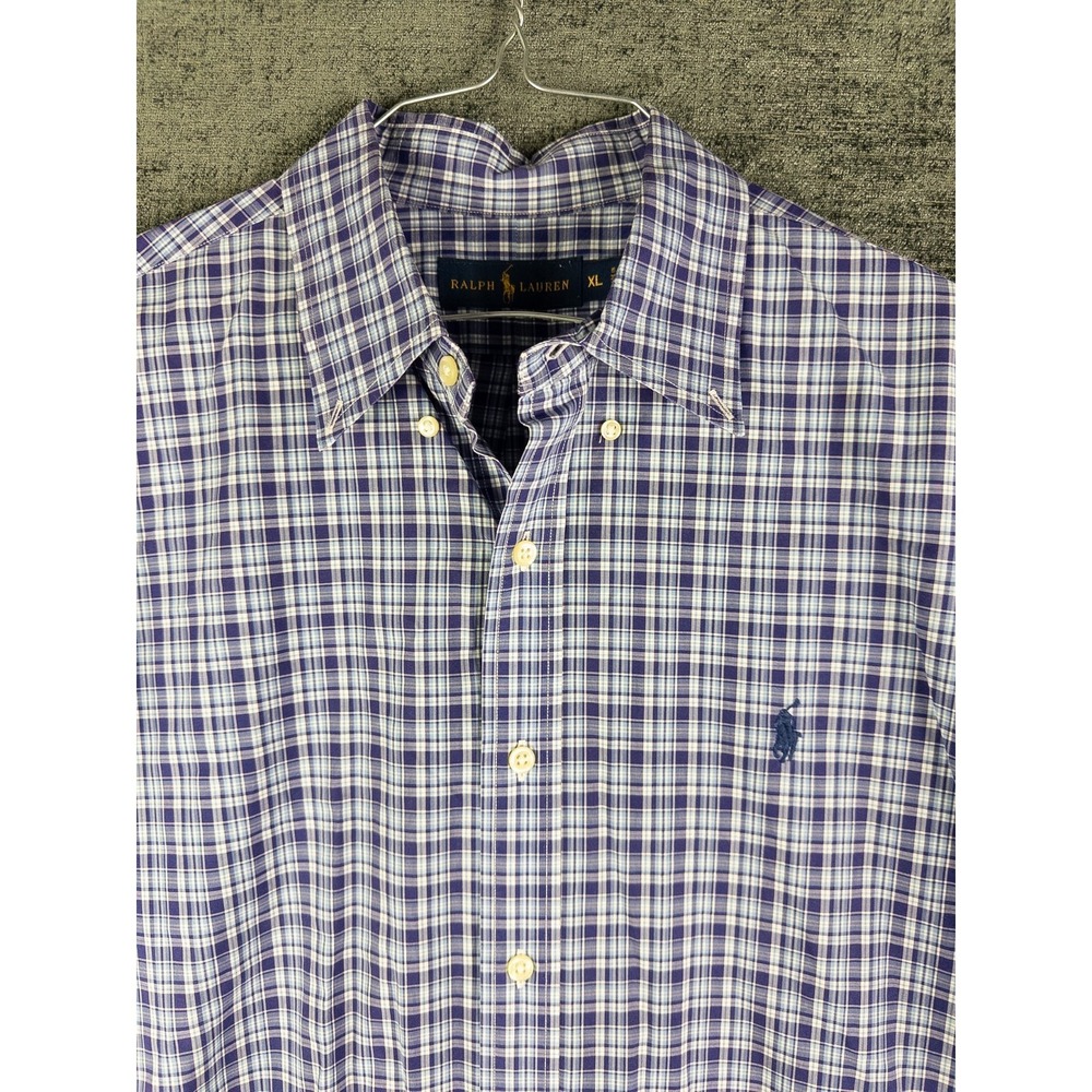 Ralph Lauren Button Down Shirt Mens XL Plaid Classic Pony Casual Cotton